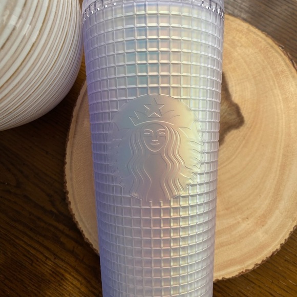 2022 Starbucks Spring Iridescent White Grid Tumbler 24oz - Picture 5 of 5